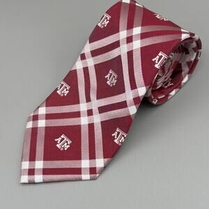 Eagles Wing Men's Texas A&M Aggies Plaid Maroon Woven Neck Tie 56" inches